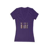 'Be Cool' Jersey Short Sleeve Deep V-Neck Tee