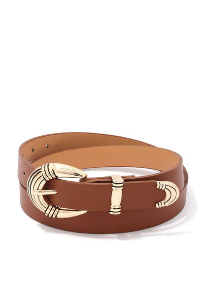 Multi-Color Buckle Leather Belt