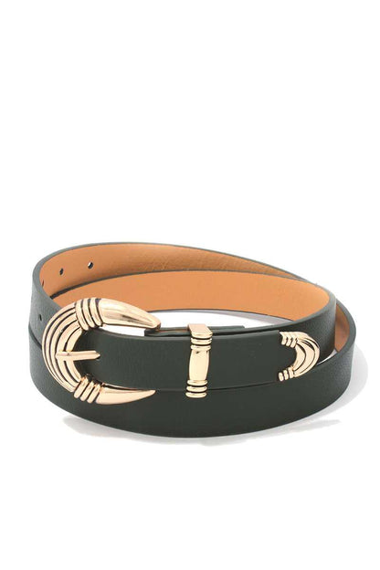 Multi-Color Buckle Leather Belt