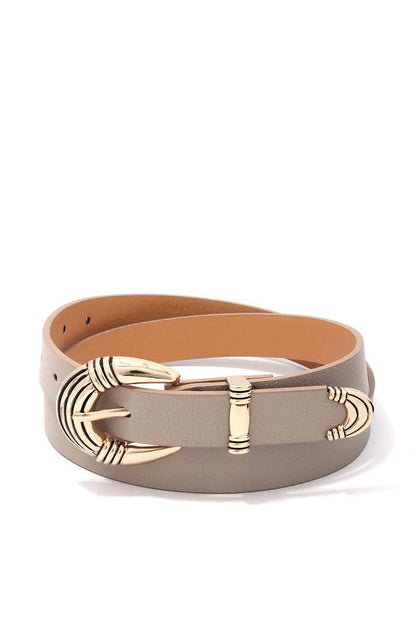 Multi-Color Buckle Leather Belt