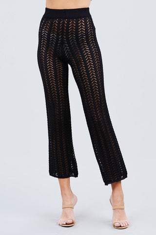 Flare Long Fishnet Legging Pants