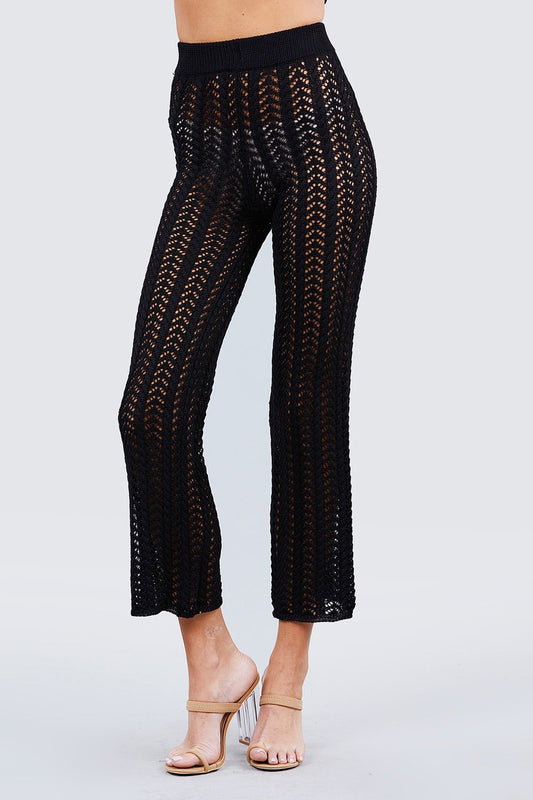 Flare Long Fishnet Legging Pants