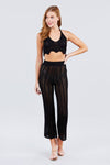 Flare Long Fishnet Legging Pants