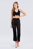 Flare Long Fishnet Legging Pants