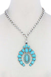 Multi Coral Stone Pendant Necklace