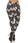 Floral Pattern Printed Knit Leggings
