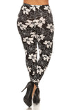 Floral Pattern Printed Knit Leggings