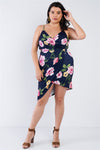 Navy Floral Mini Wrap Dress