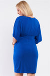Royal Blue Short Sleeve V-Neck Dress
