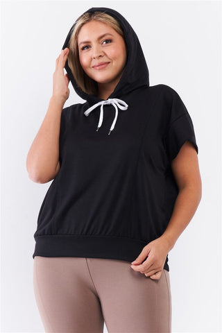 Black Draw String Hoodie