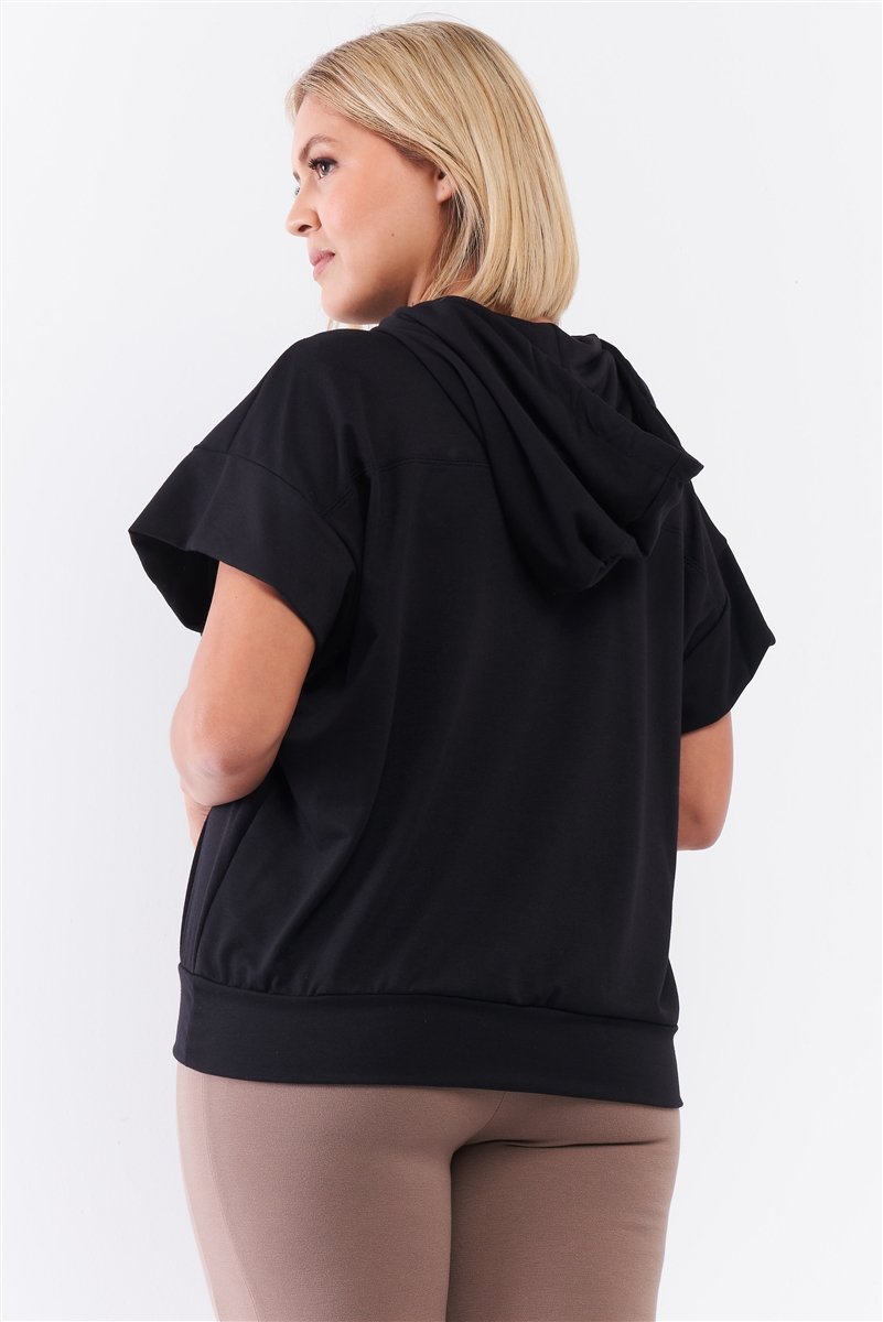 Black Draw String Hoodie