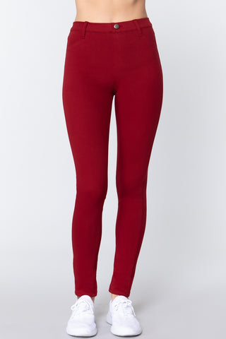 Red Twill Jeggings