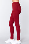 Red Twill Jeggings
