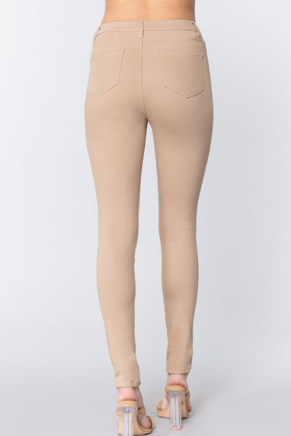 Tan Knit Twill Jeggings