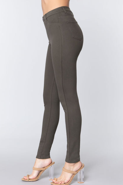 Olive Twill Jeggings