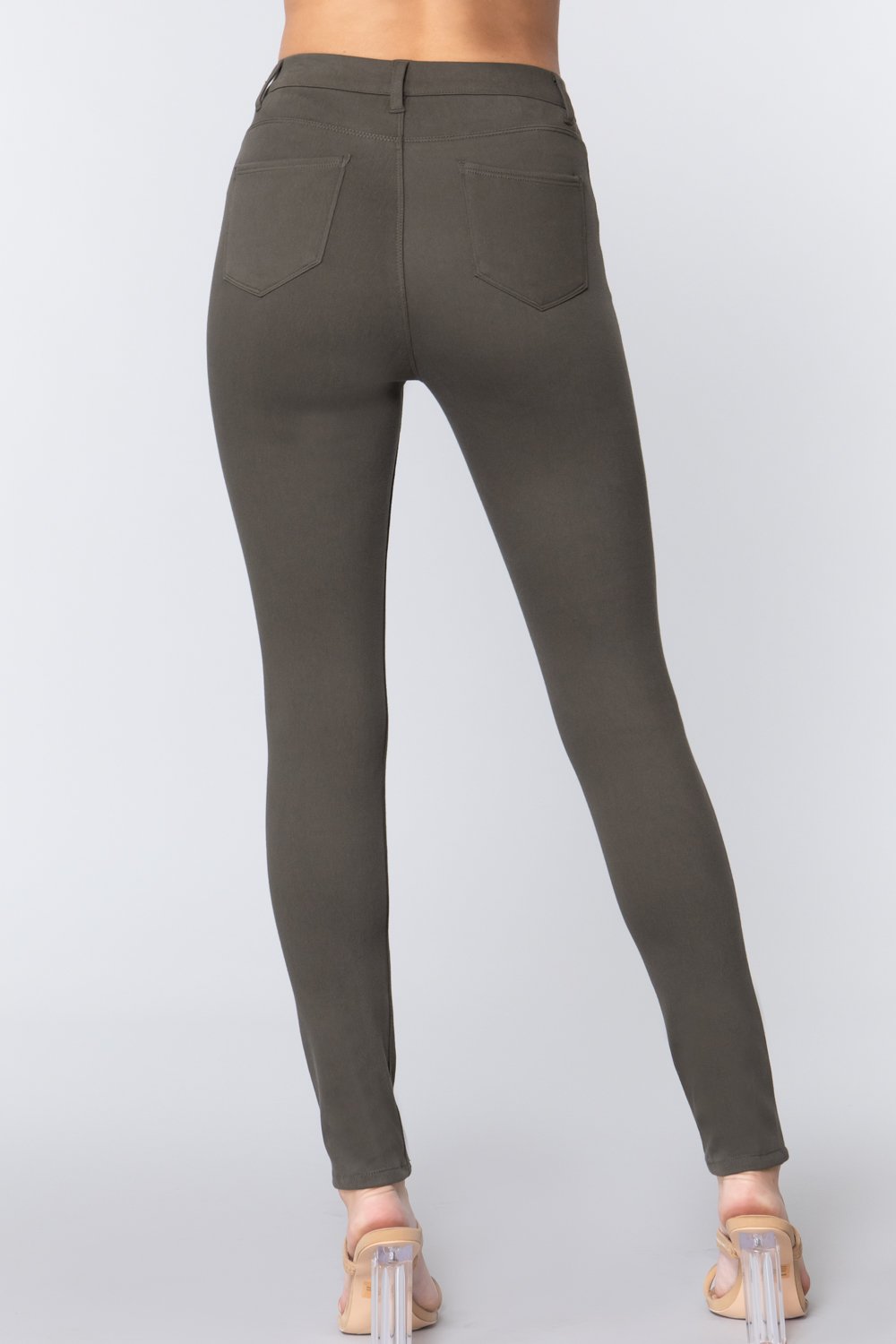 Olive Twill Jeggings