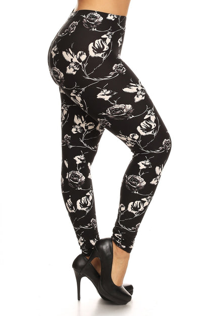 Black Print Leggings
