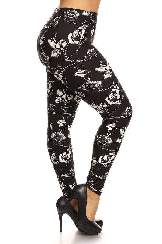 Black Print Leggings
