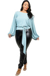 Baby Blue Relaxed Long Waist Top