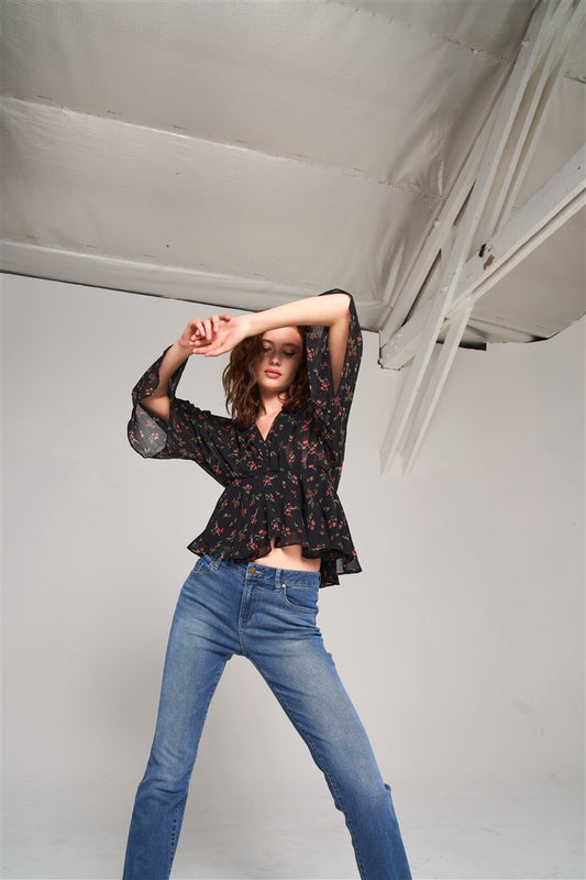 Medium Blue Denim High Waisted Boot Jeans