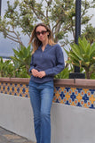 Medium Blue Denim High Waisted Boot Jeans