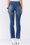 Medium Blue Denim High Waisted Boot Jeans