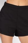 Black Back Zip-up Mini Shorts
