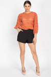 Black Back Zip-up Mini Shorts
