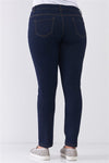 Dark Blue Denim Mid-rise Jeans