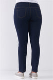 Dark Blue Denim Mid-rise Jeans