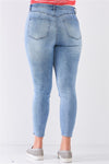 Denim Mid-Rise Ripped Jeans