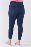 Denim Mid-Rise Ripped Skinny Jeans