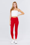 Red Cotton Spandex Jersey Long