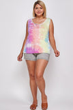 Tie Dye Tank Top With Studded Detail