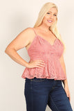 Pink Lace Sleeveless Top