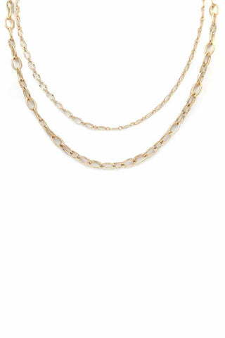 2 Layered Metal Chain Necklace