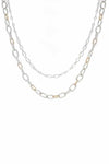 2 Layered Metal Chain Necklace