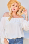 Off Shoulder Ruffle Sleeve Top