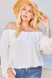 Off Shoulder Ruffle Sleeve Top