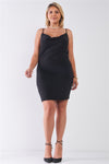 Sleeveless Silky Cowl Neck Cami Mini Dress