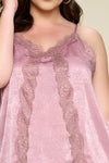 Mauve Solid Color Satin Cami