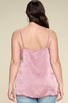 Mauve Solid Color Satin Cami