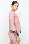 Lilac 3/4 Sleeve Blazer & Capri Pants Set