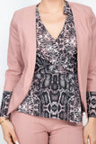 Lilac 3/4 Sleeve Blazer & Capri Pants Set