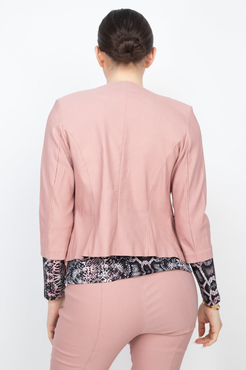 Lilac 3/4 Sleeve Blazer & Capri Pants Set