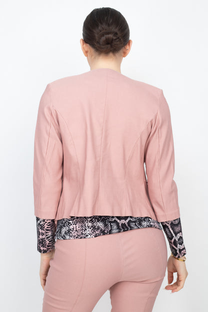 Lilac 3/4 Sleeve Blazer & Capri Pants Set