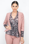 Lilac 3/4 Sleeve Blazer & Capri Pants Set