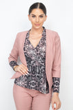 Lilac 3/4 Sleeve Blazer & Capri Pants Set