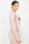 Pink Collared Blazer & Skirt Set