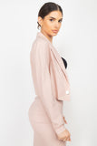 Pink Collared Blazer & Skirt Set